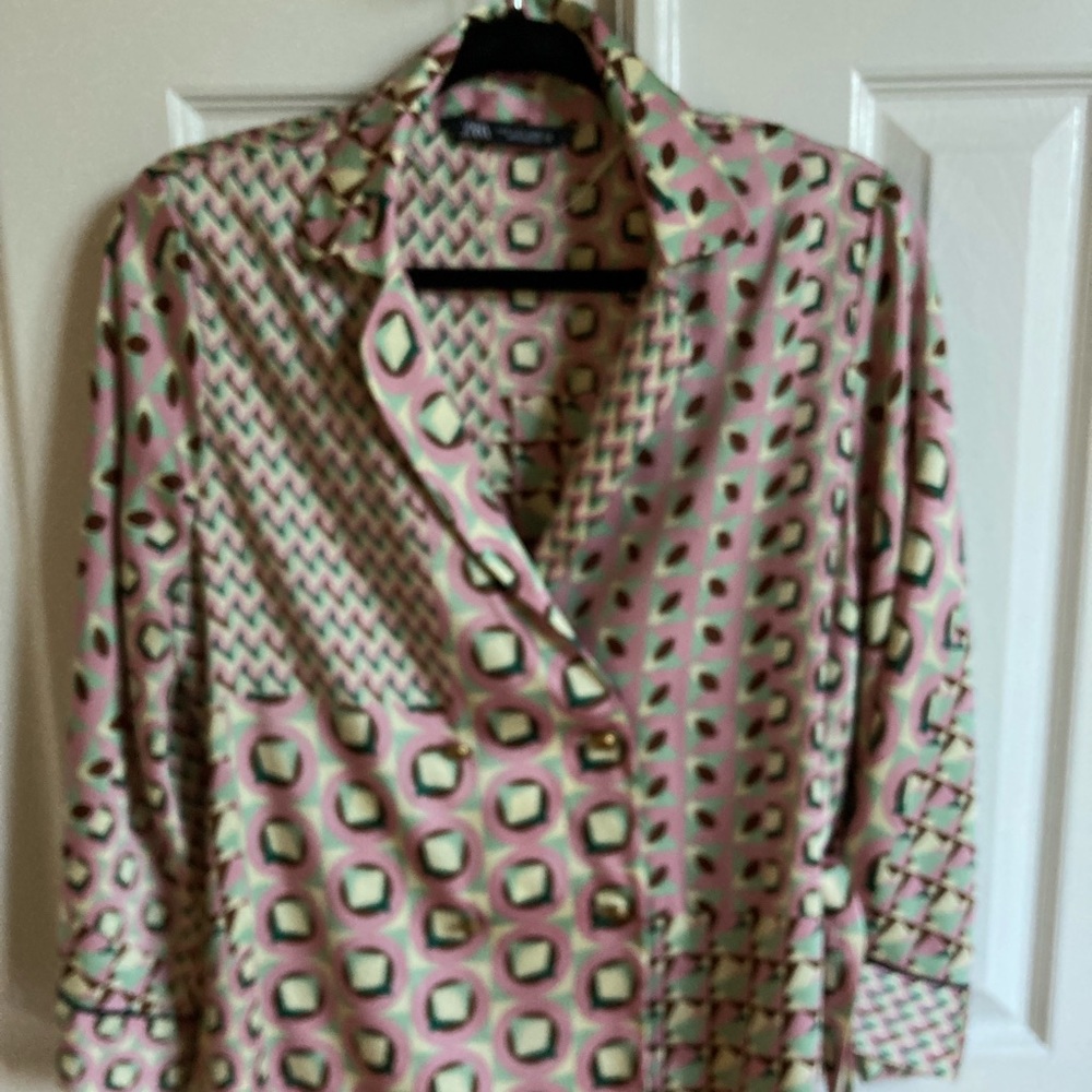 Zara geometric printed blouse